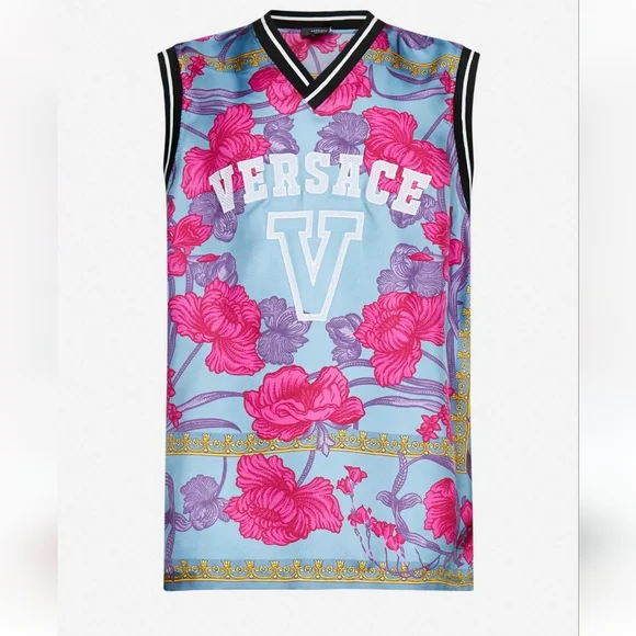 Rare Versace ACID BOUQUET Silk printed Men's Jersey Size 44 - Picture 3 of 11